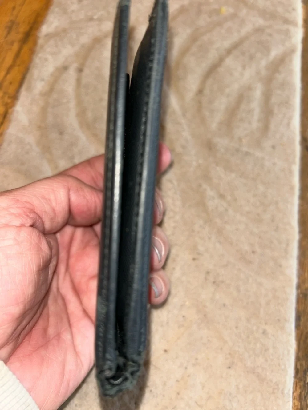 Mens Prada Black Leather  Bi-Fold Wallet